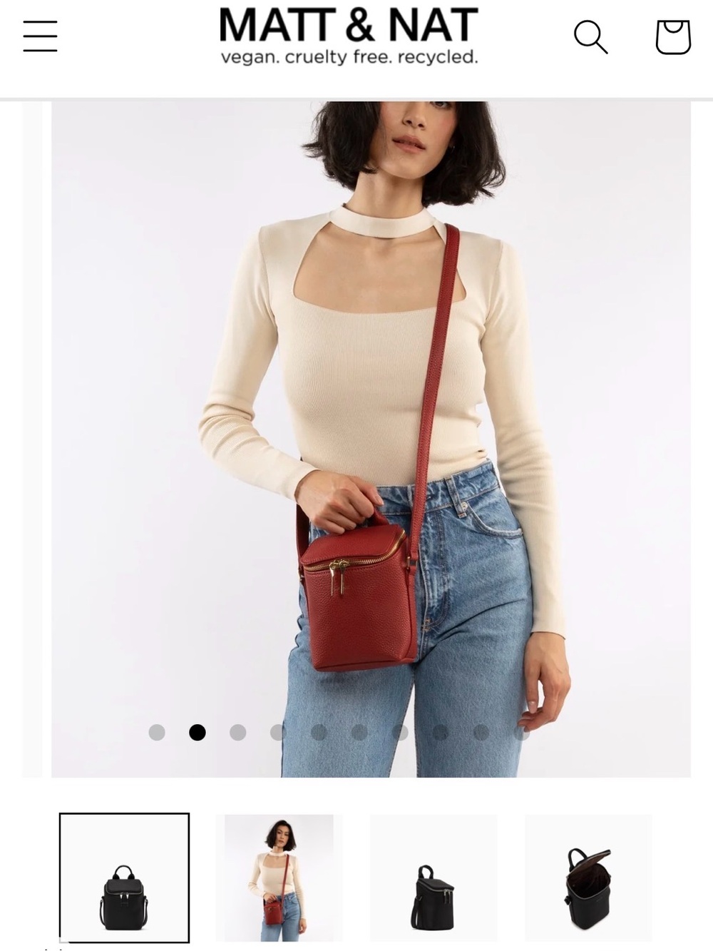 Matt & Nat black Brave Micro Crossbody with Front Zip Pocket